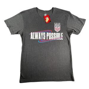 USA Soccer Shirt Mens Medium Gray Always Possible Short Sleeve T-Shirt NWT